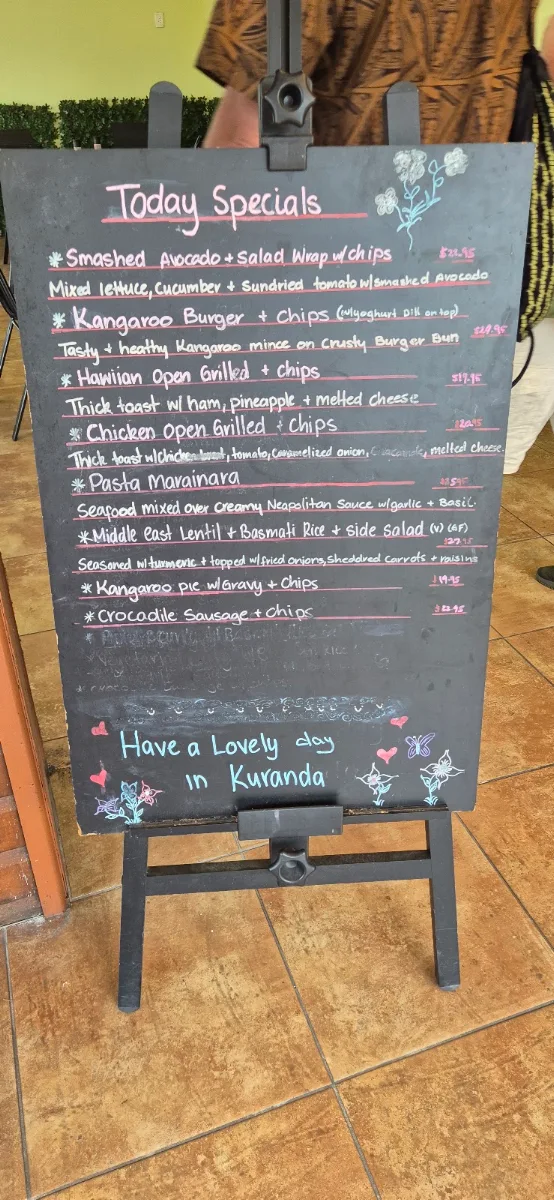 Menu, Kuranda Rainforest View Restaurant