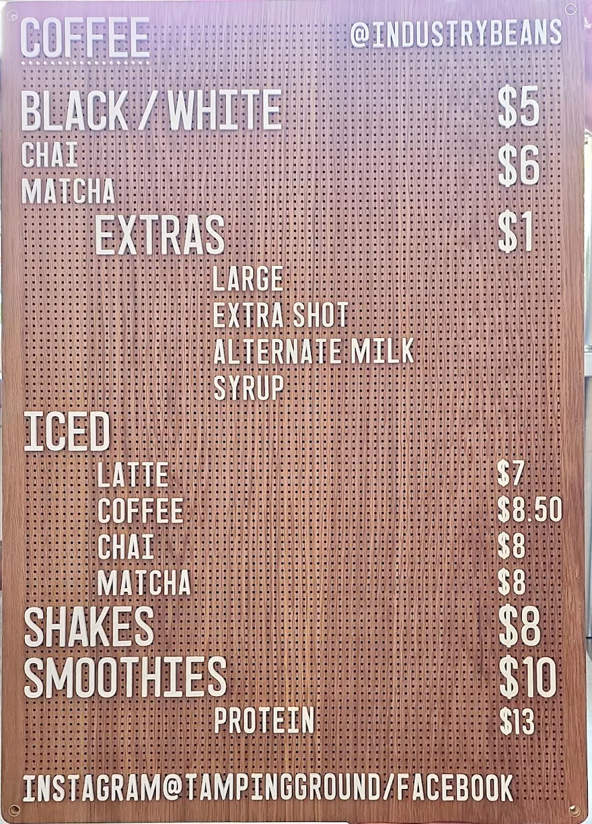 Menu, Tamping Ground @ TRIBE