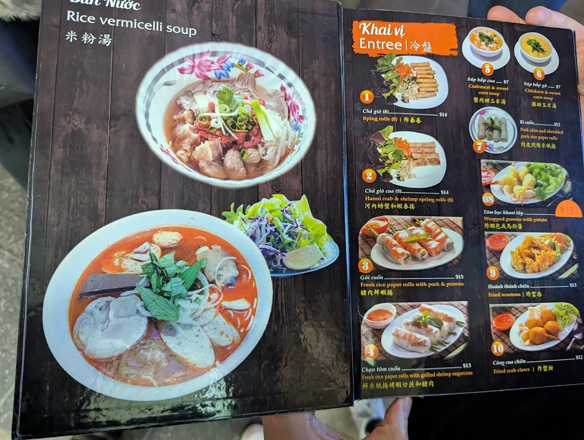 Menu, Pho Song Huong Bankstown