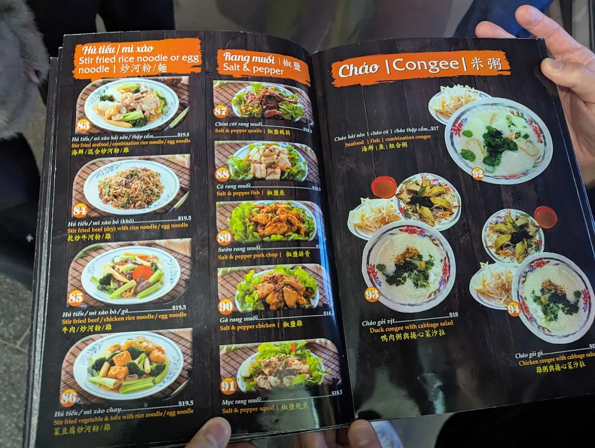 Menu, Pho Song Huong Bankstown