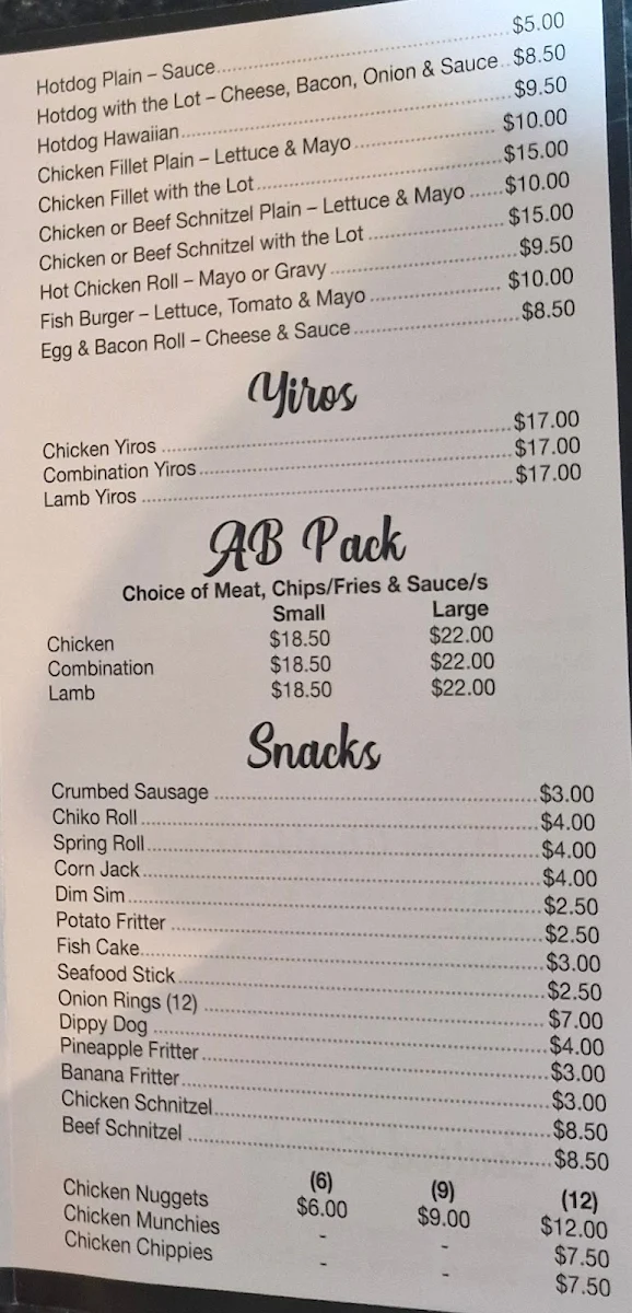 Menu, Top Char-Grill Chicken & Seafood