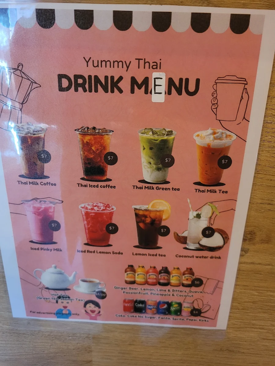 Menu, Yummy Thai at Morisset