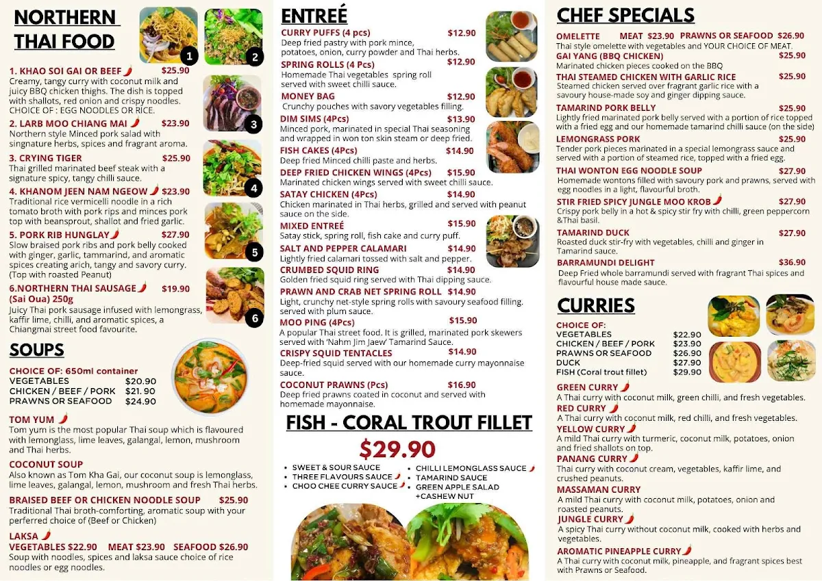 Menu, CHIANGMAI Thai Cuisine