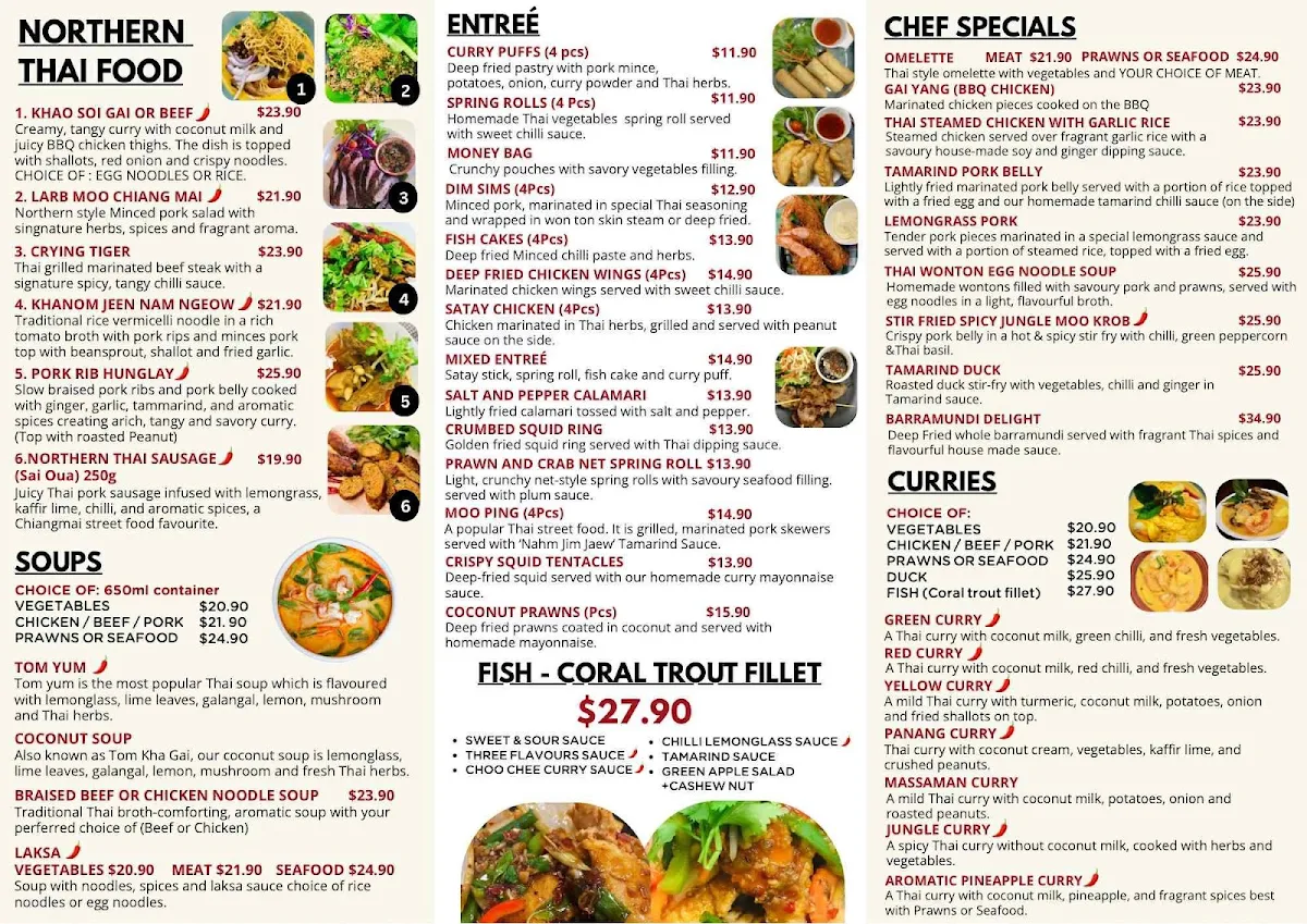 Menu, CHIANGMAI Thai Cuisine