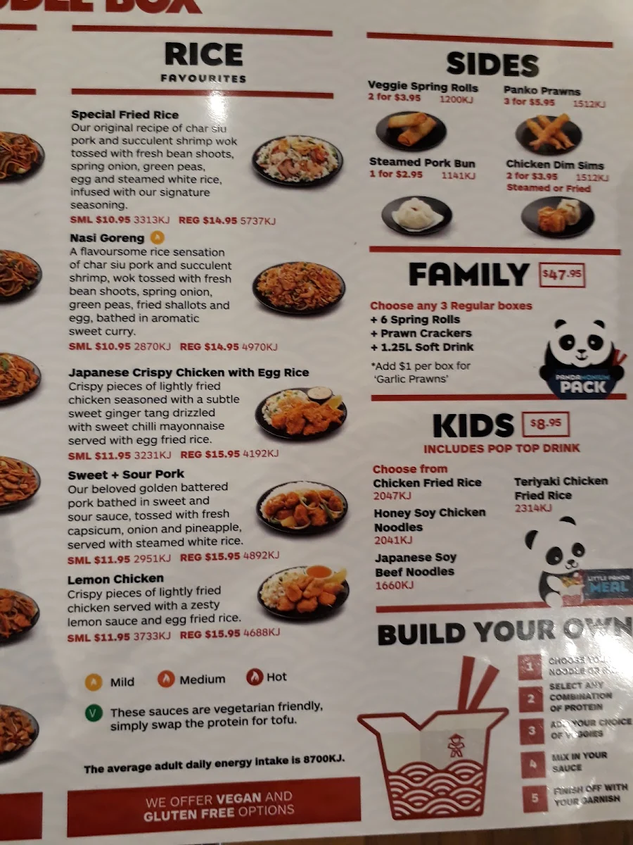 Menu, Noodle Box Shepparton