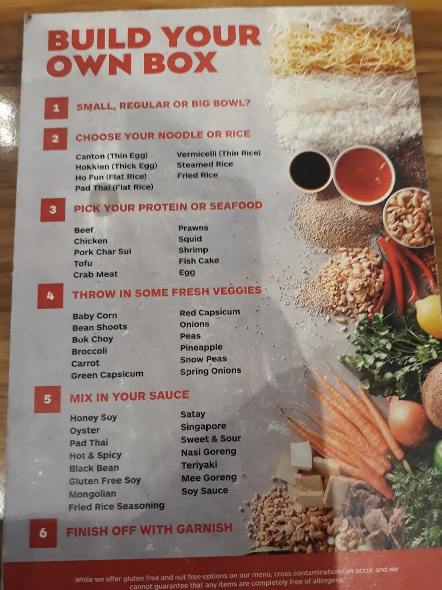 Menu, Noodle Box Shepparton