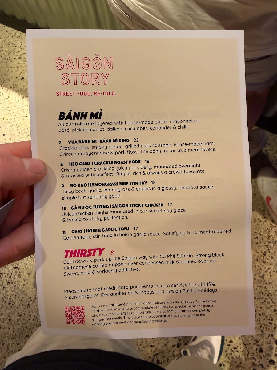 Menu, Saigon Story