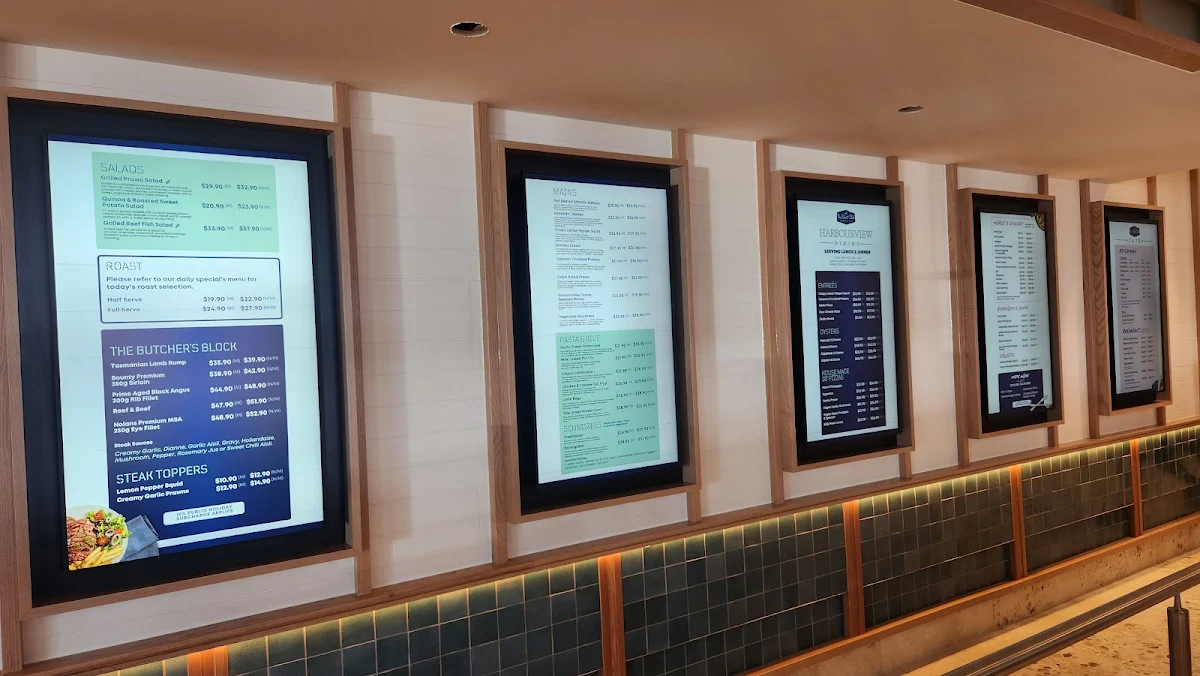 Menu, Harbourview Restaurant
