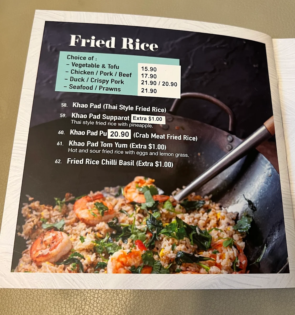 Menu, Thai N'More