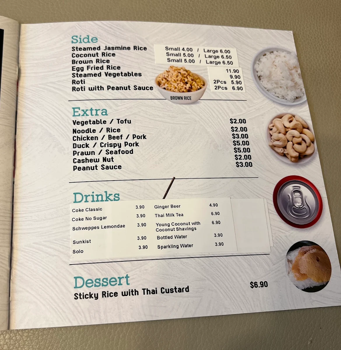 Menu, Thai N'More