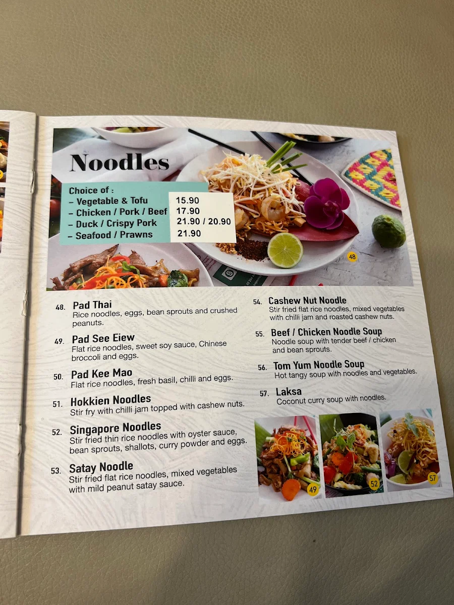 Menu, Thai N'More