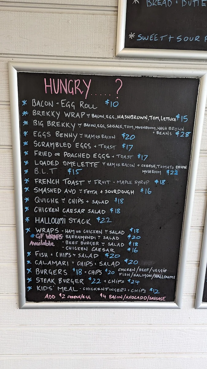 Menu, K by the Sea