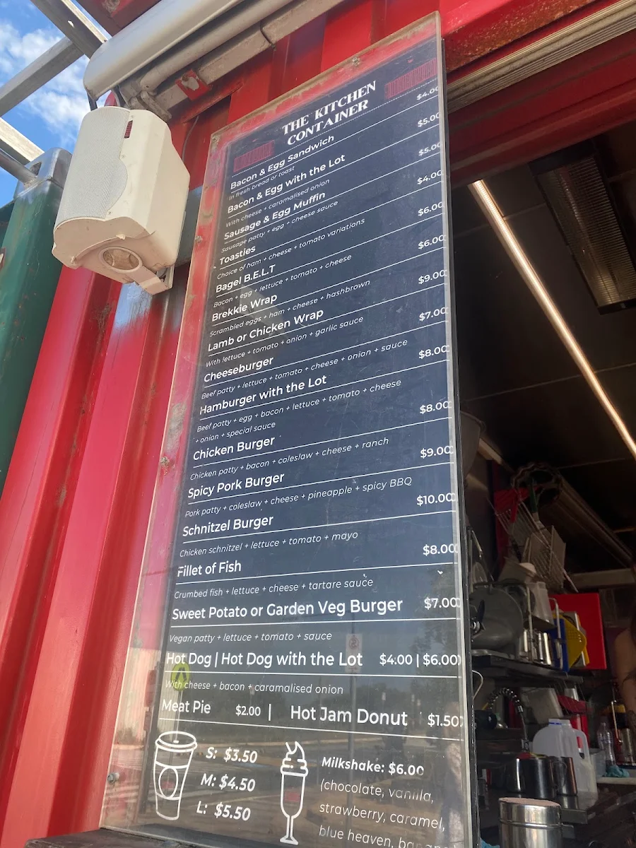 Menu, The Kitchen Container