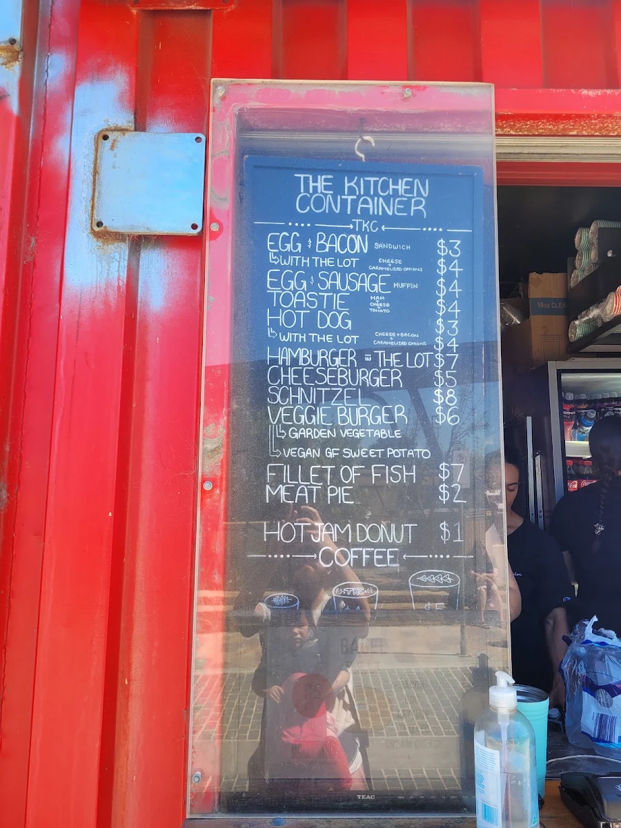 Menu, The Kitchen Container