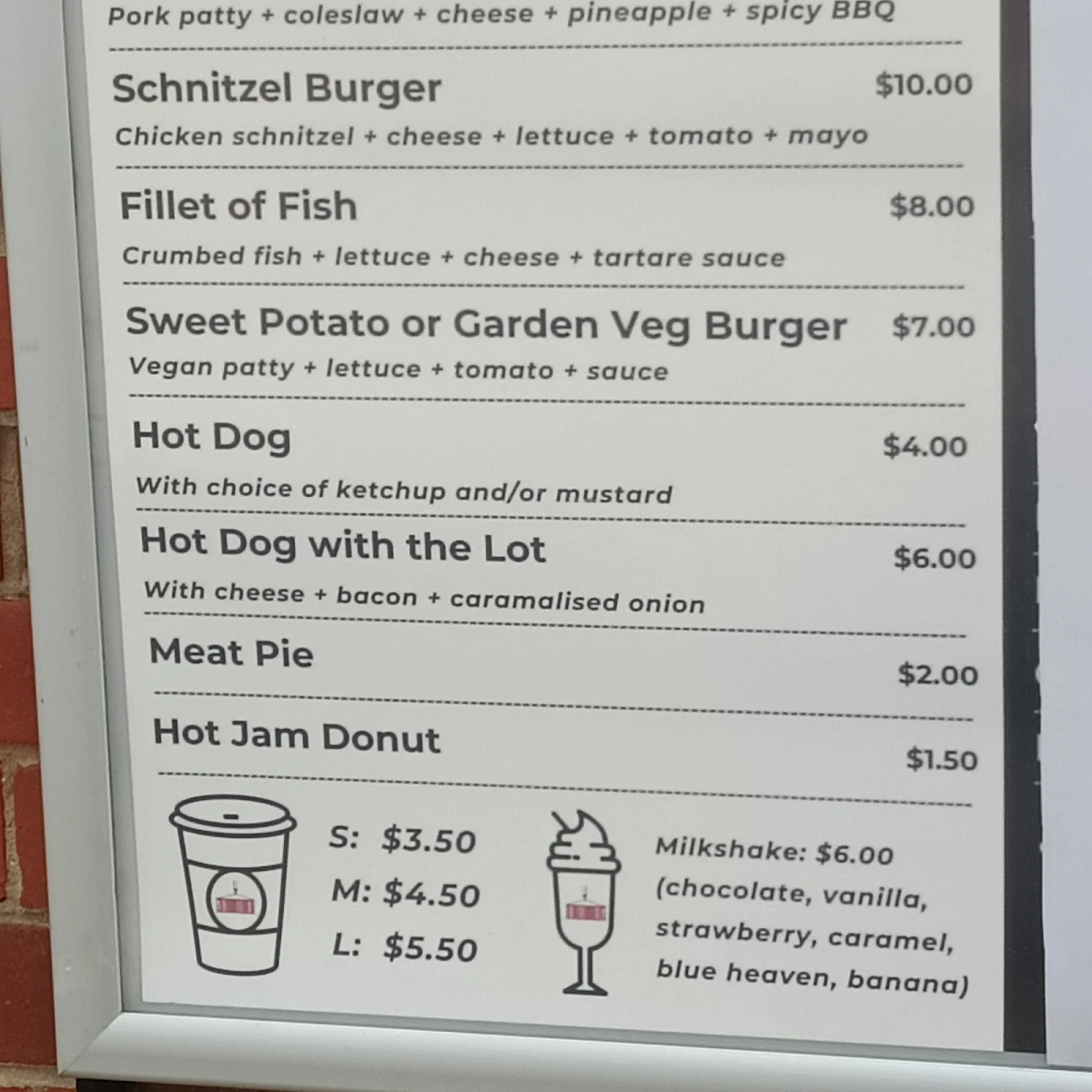 Menu, The Kitchen Container