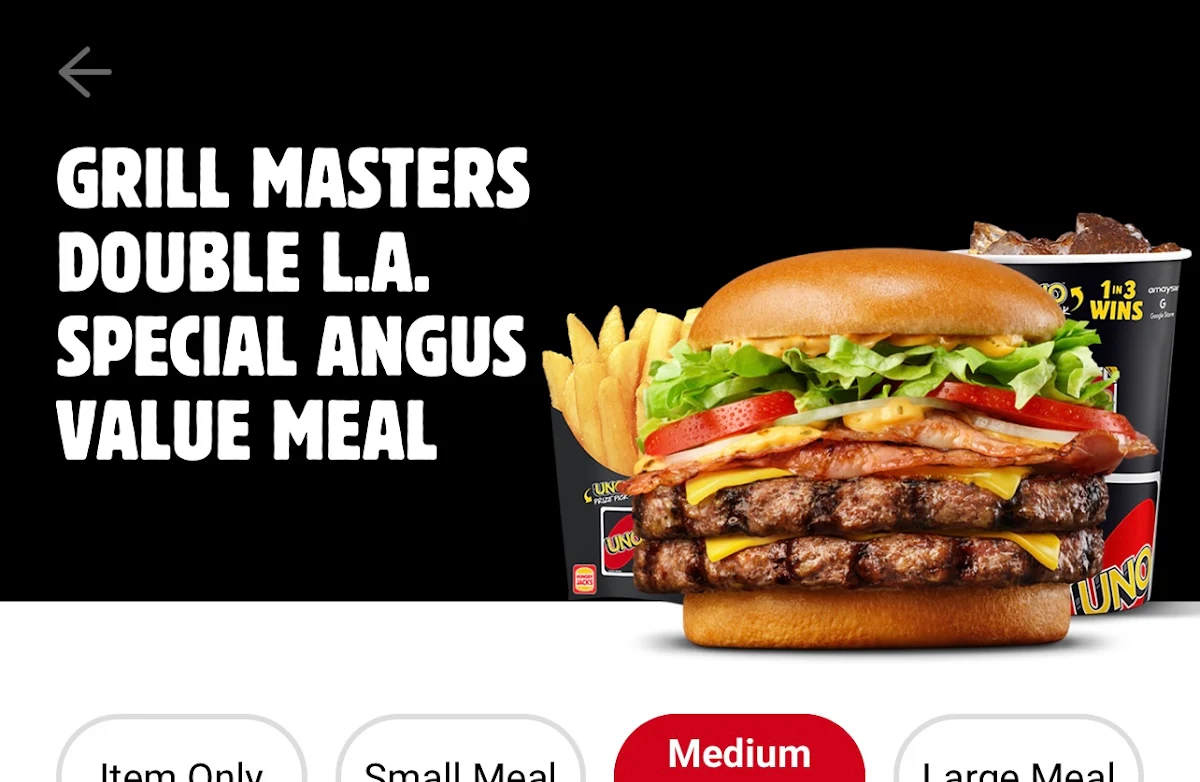 Menu, Hungry Jack's Burgers Lightsview