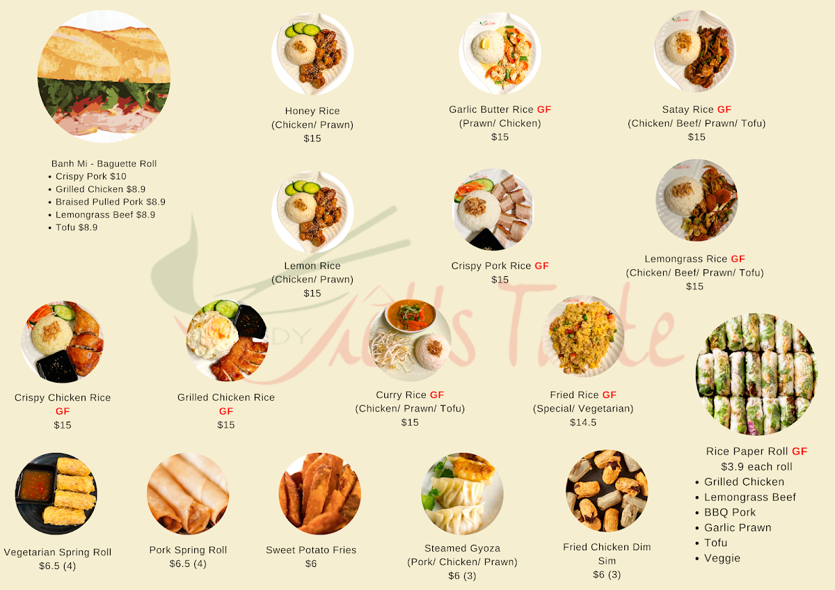 Menu, Bundy Viet's Taste