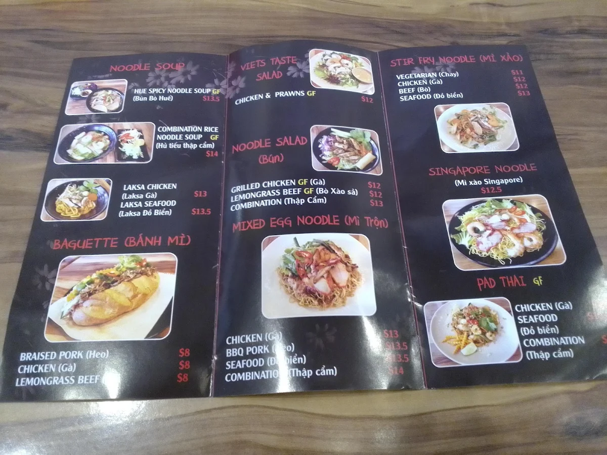 Menu, Bundy Viet's Taste