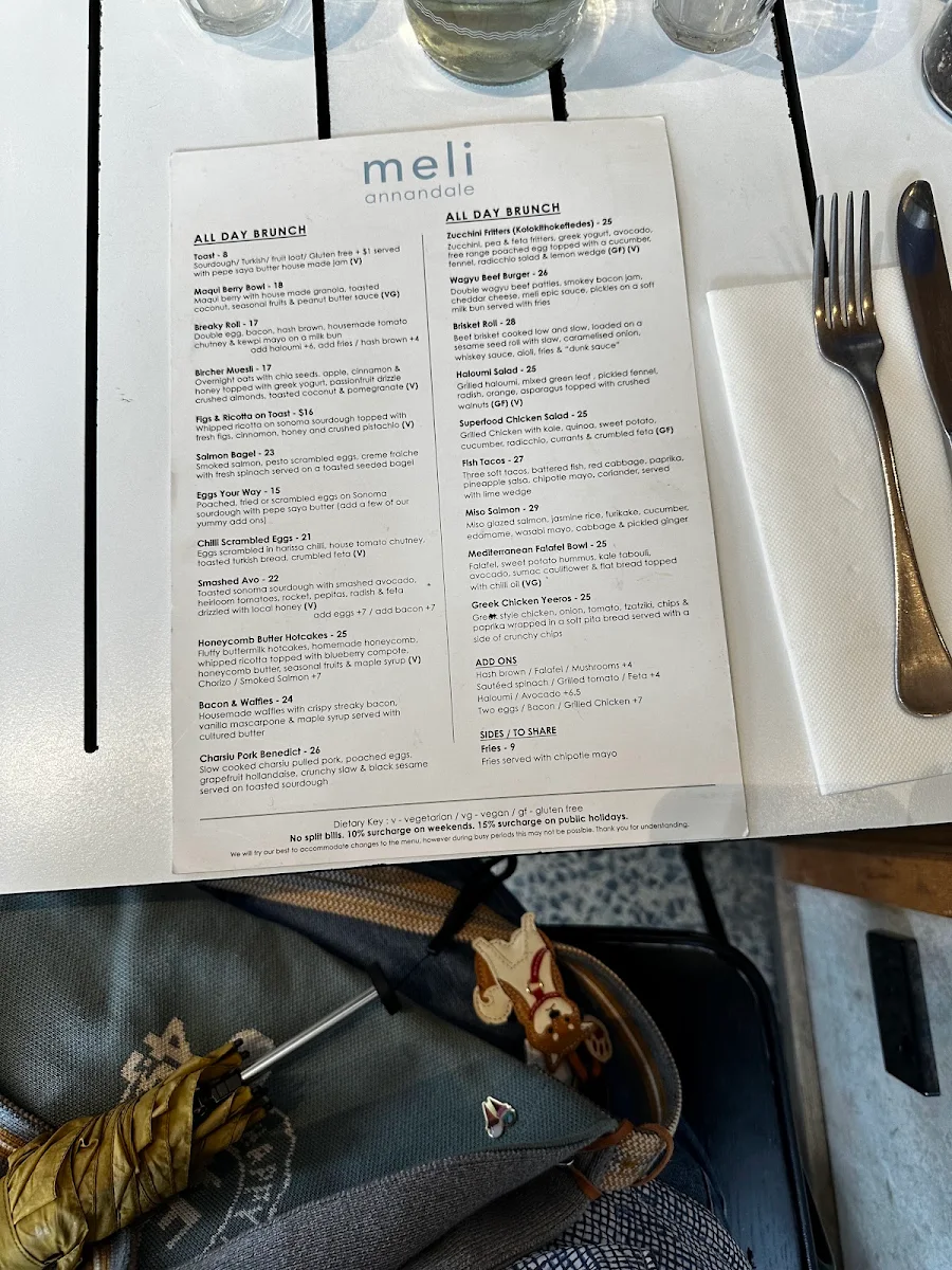 Menu, Meli Annandale