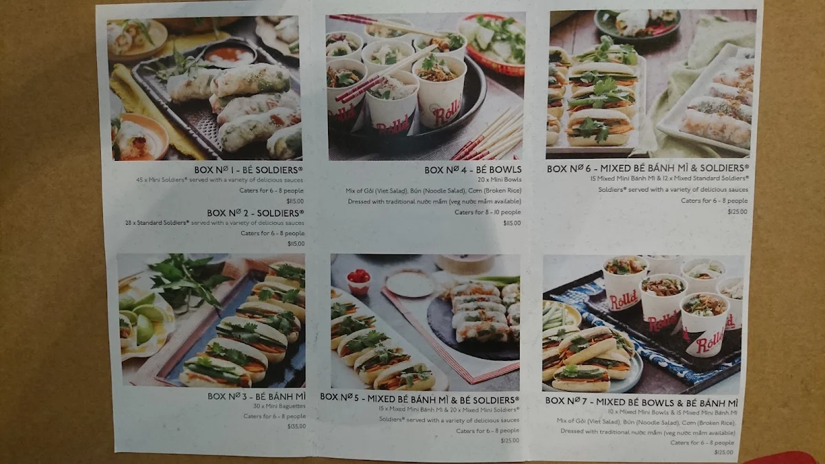 Menu, Roll'd Central Park