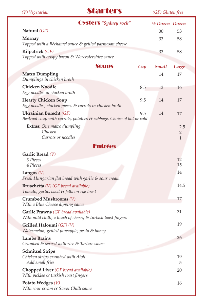 Menu, 21 Espresso