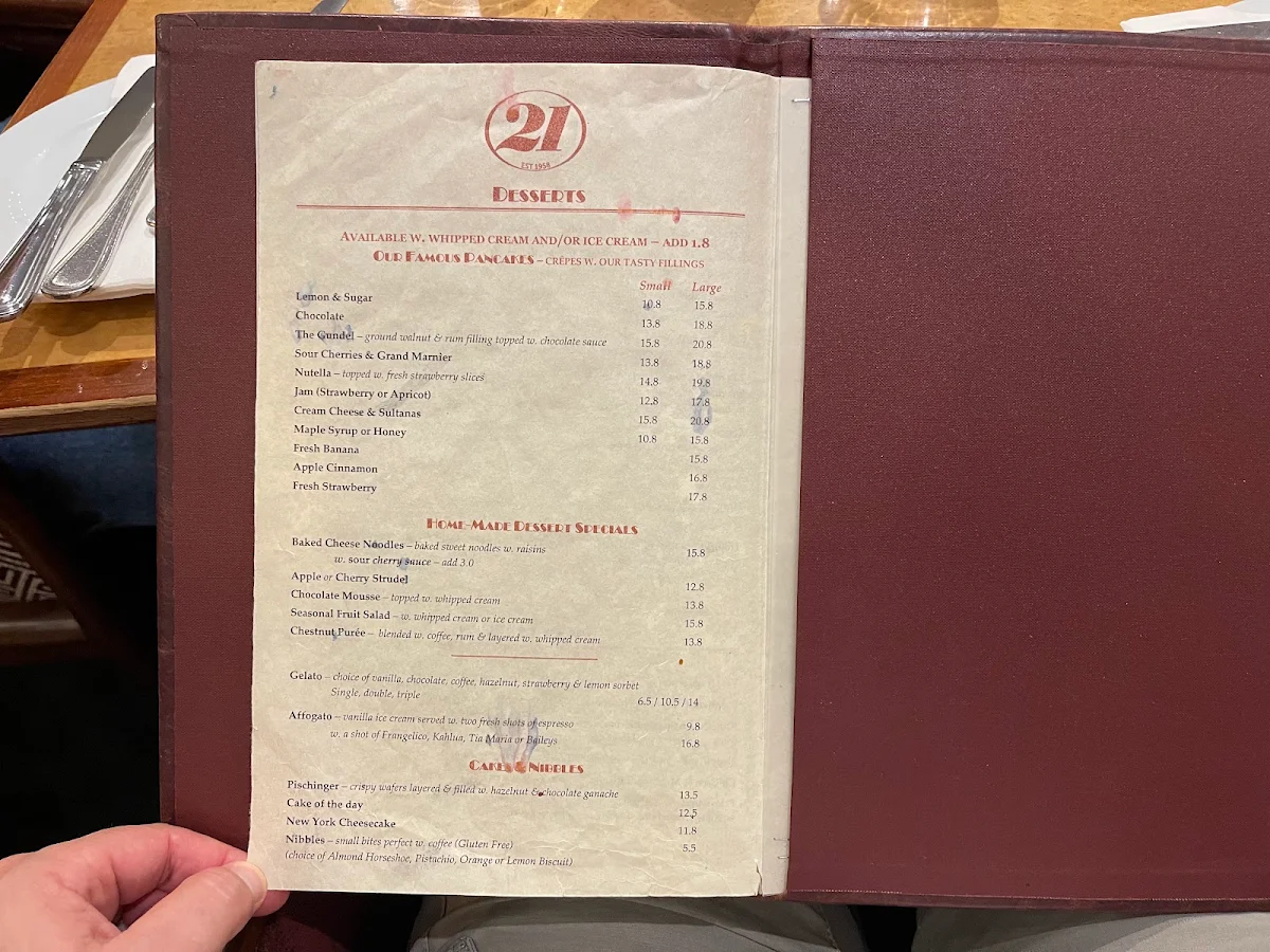 Menu, 21 Espresso