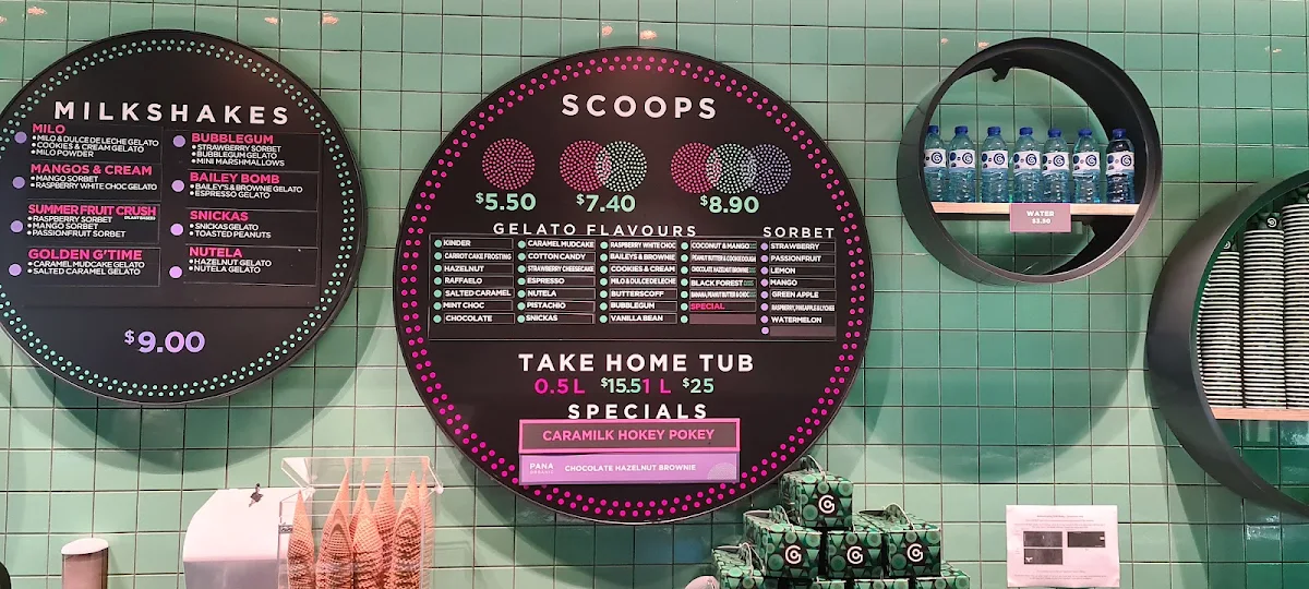 Menu, Augustus Gelatery + Acai Shepparton
