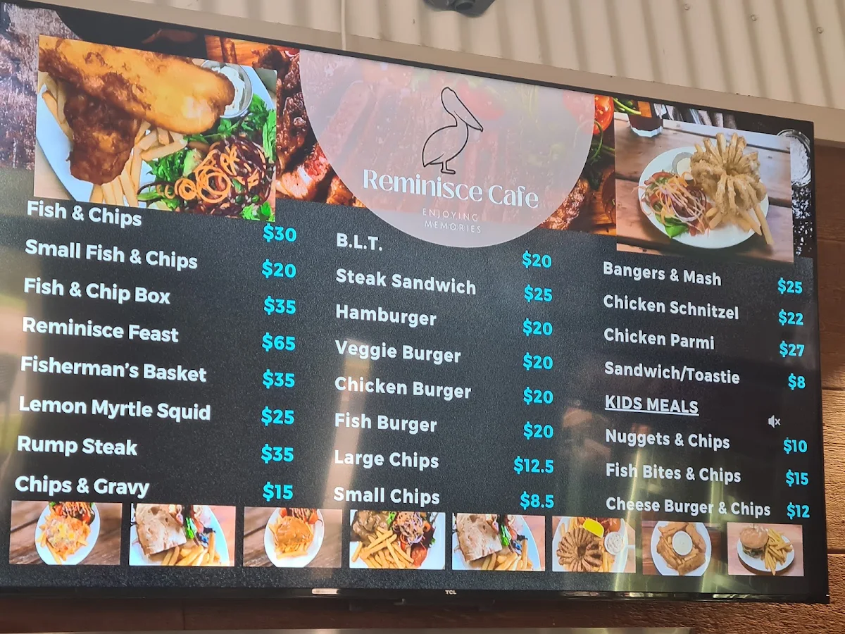Menu, Reminisce Cafe