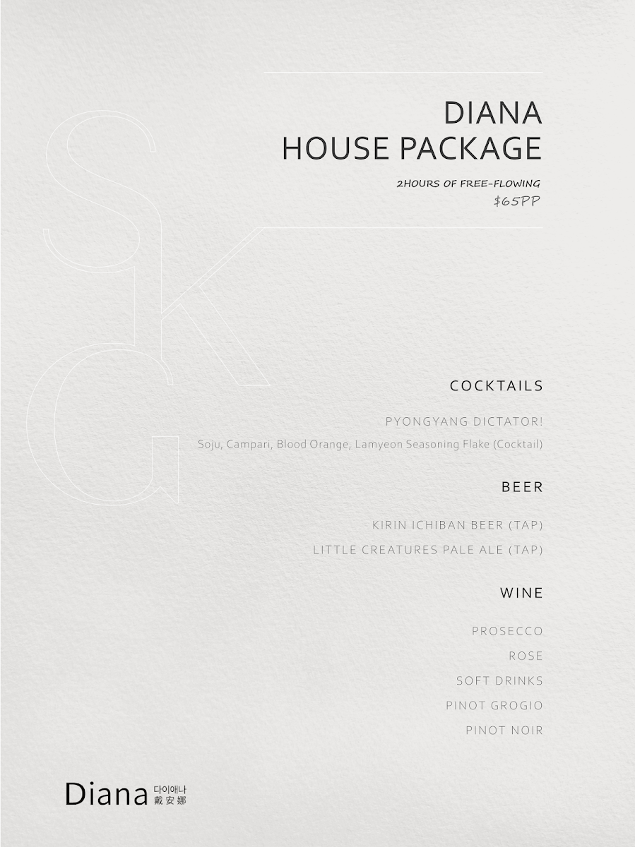Menu, Mr Lim Korean & Chinese Diner