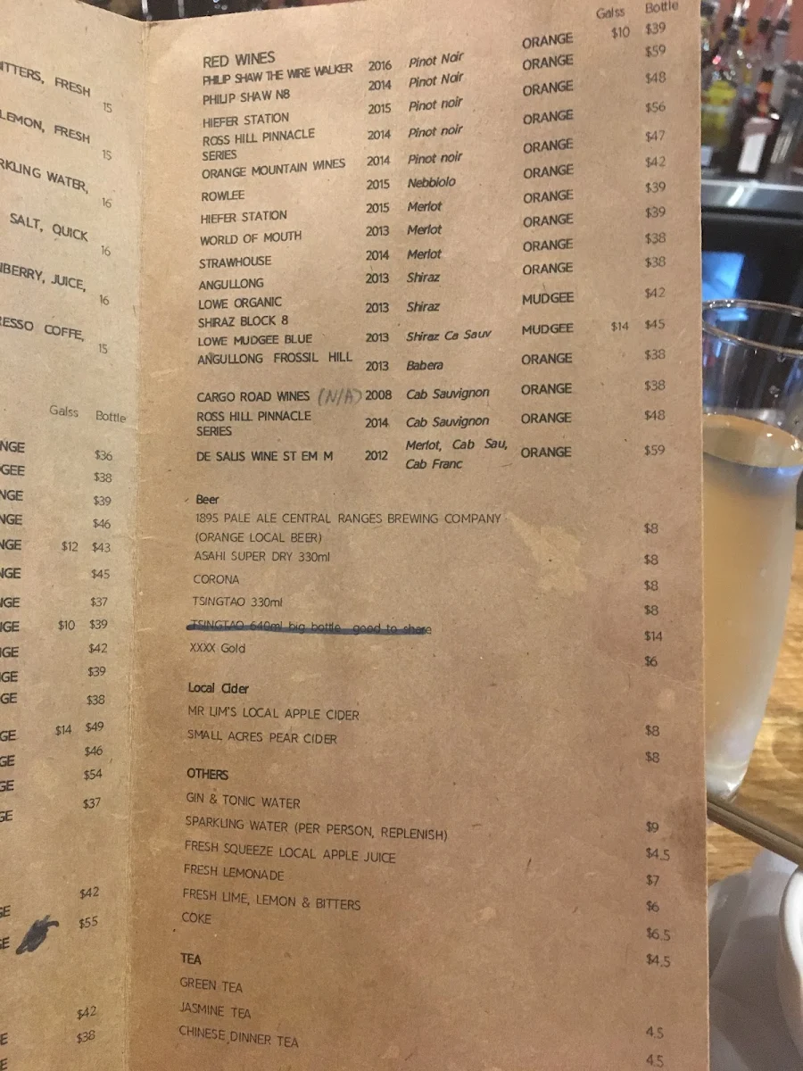 Menu, Mr Lim Korean & Chinese Diner