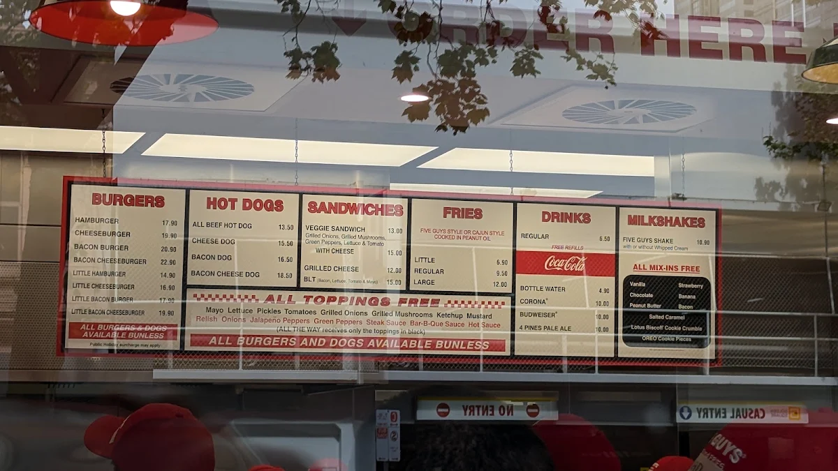 Menu, Five Guys