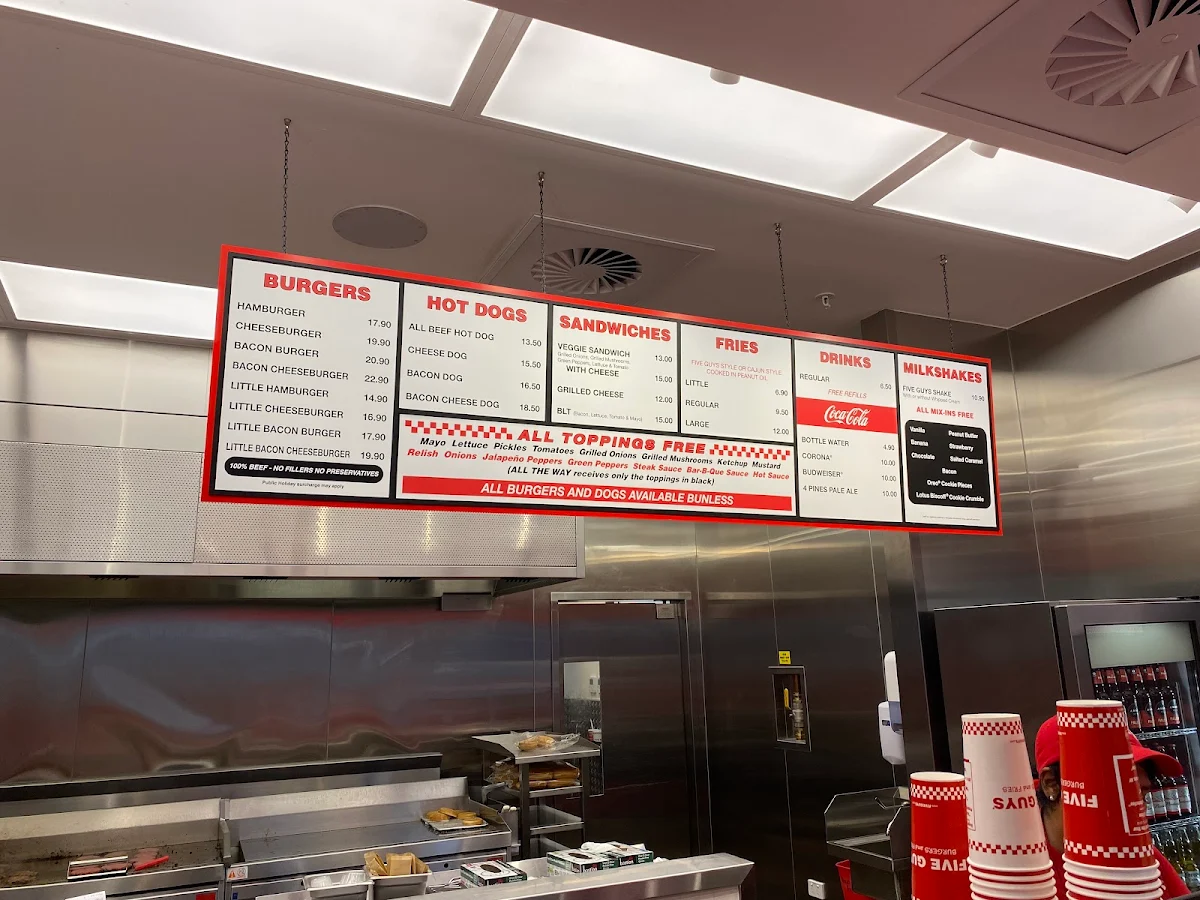Menu, Five Guys
