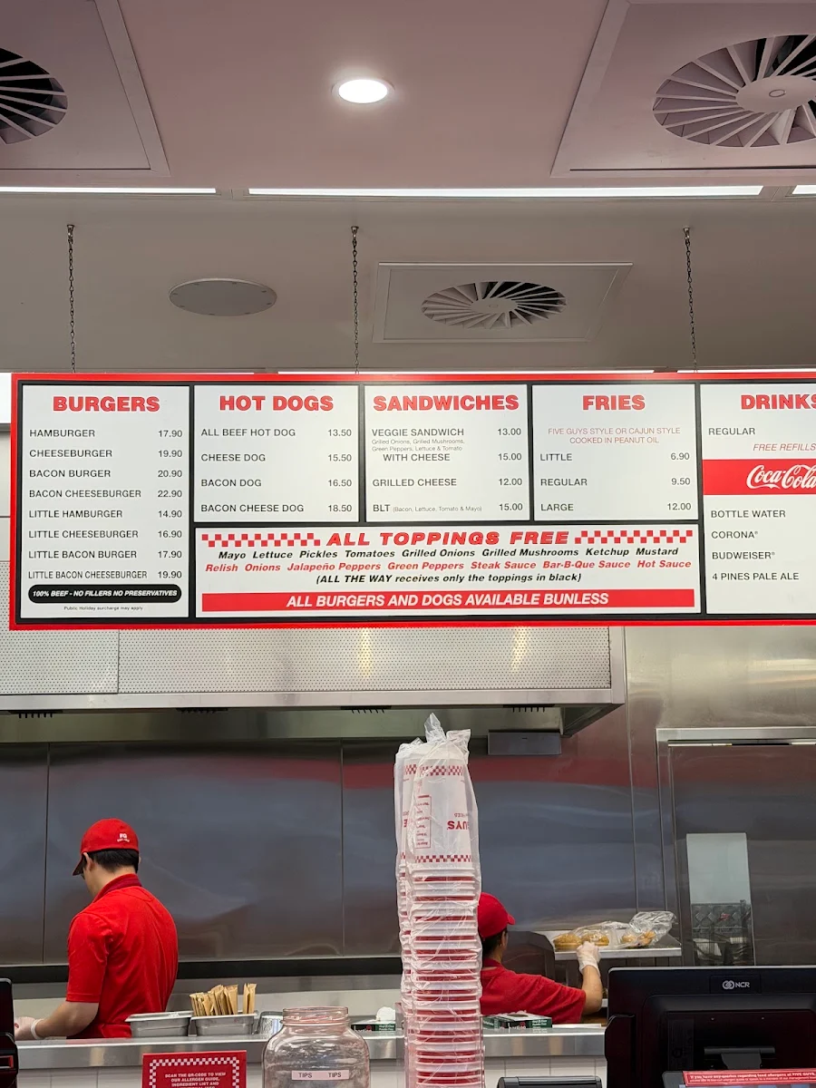 Menu, Five Guys