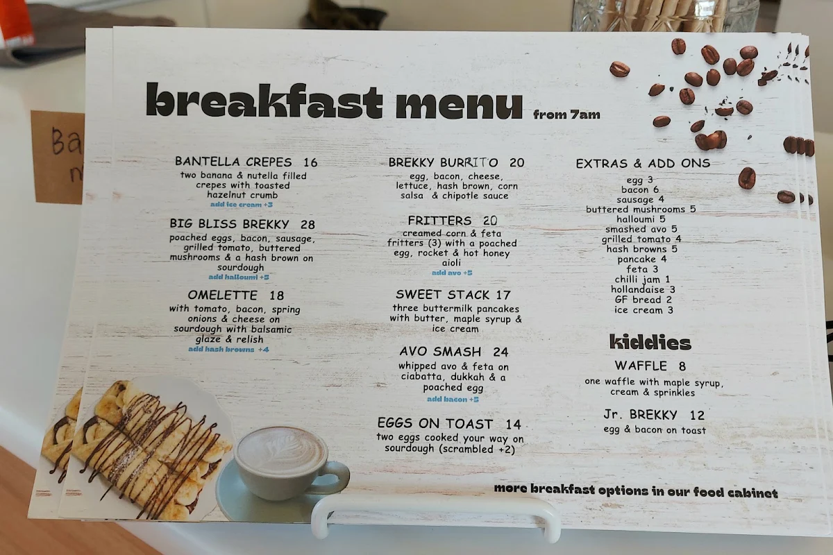 Menu, Bliss By The Sea