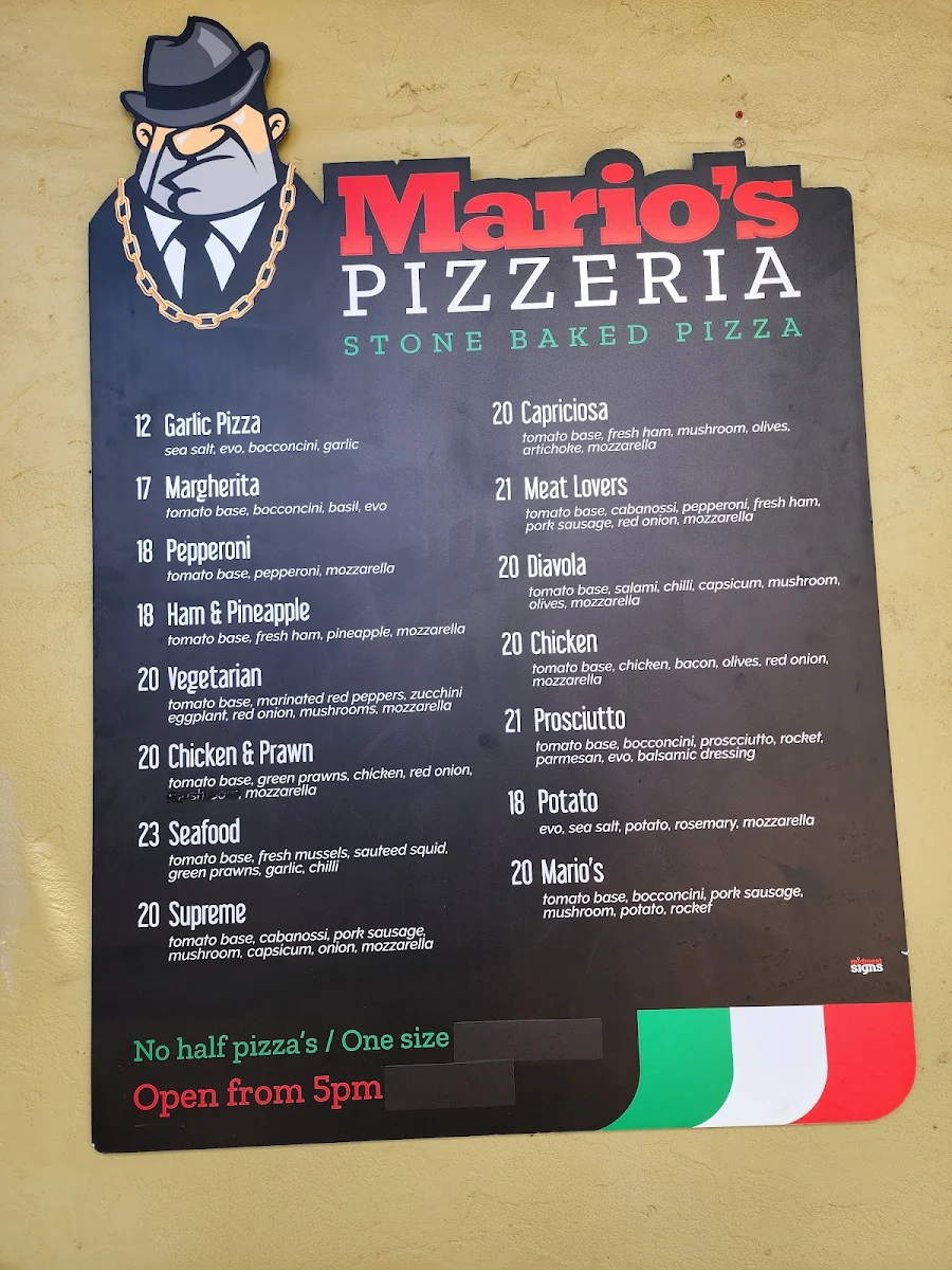 Menu, Freemasons Hotel Molong