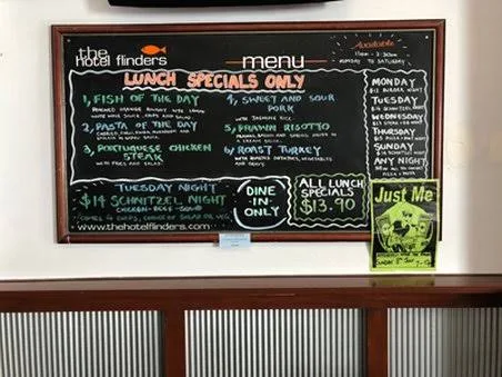 Menu, The Hotel Flinders