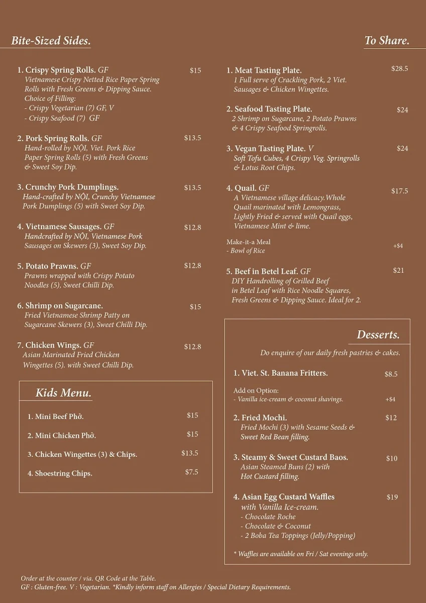 Menu, NỘI Goulburn