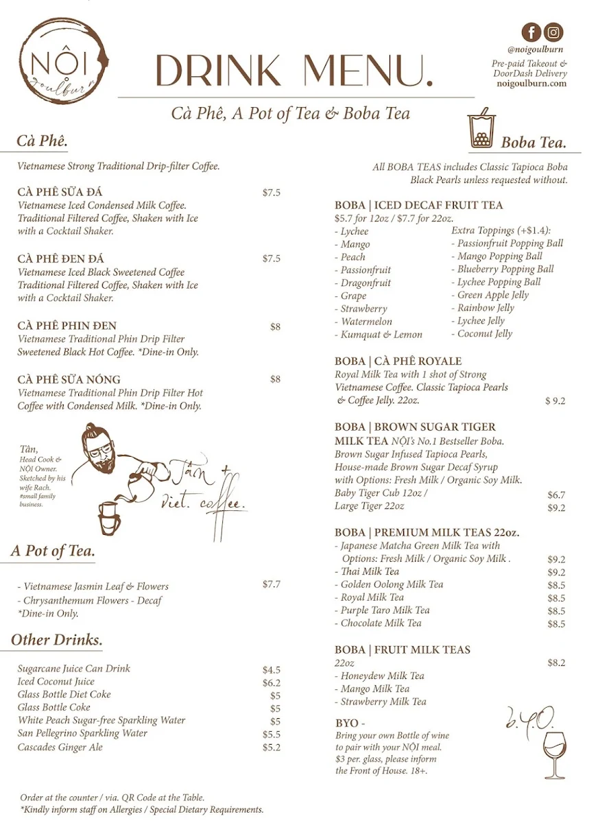 Menu, NỘI Goulburn