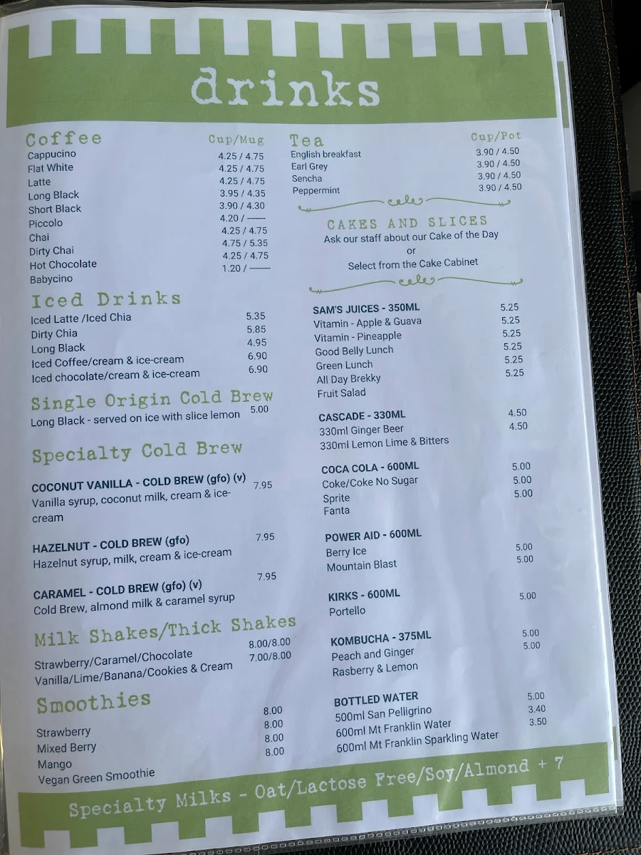 Menu, Baaia
