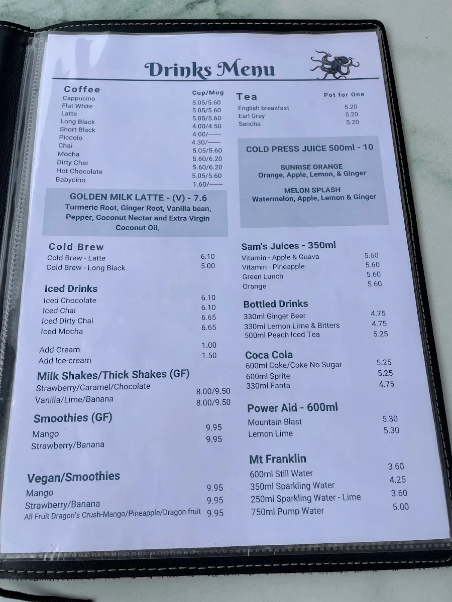 Menu, Baaia