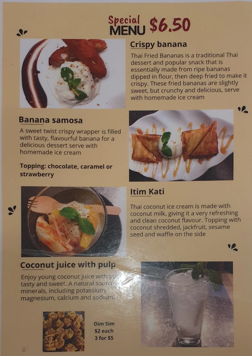Menu, Blossoming Lotus