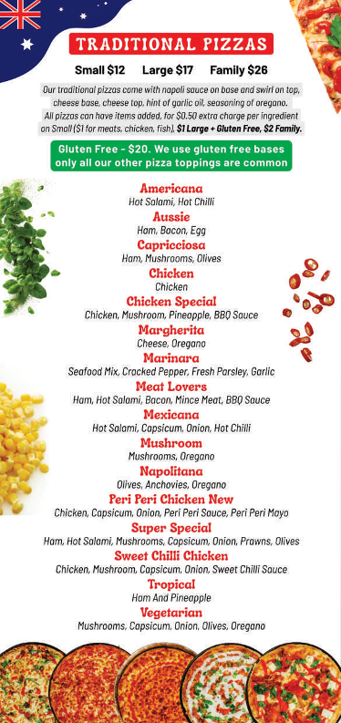 Menu, Red Tomato Pizza & Pasta Yarraville