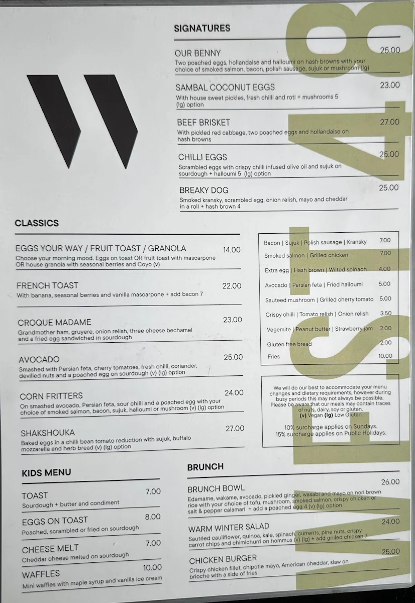 Menu, West 48
