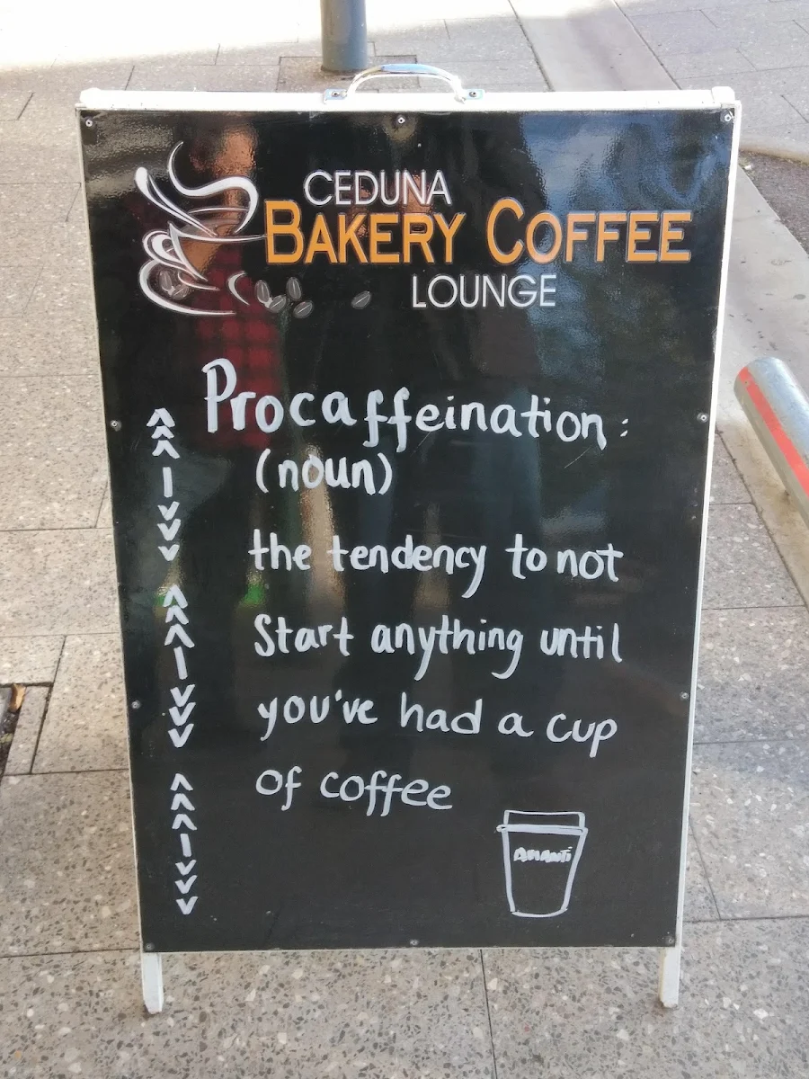 Menu, Ceduna Bakery Coffee Lounge