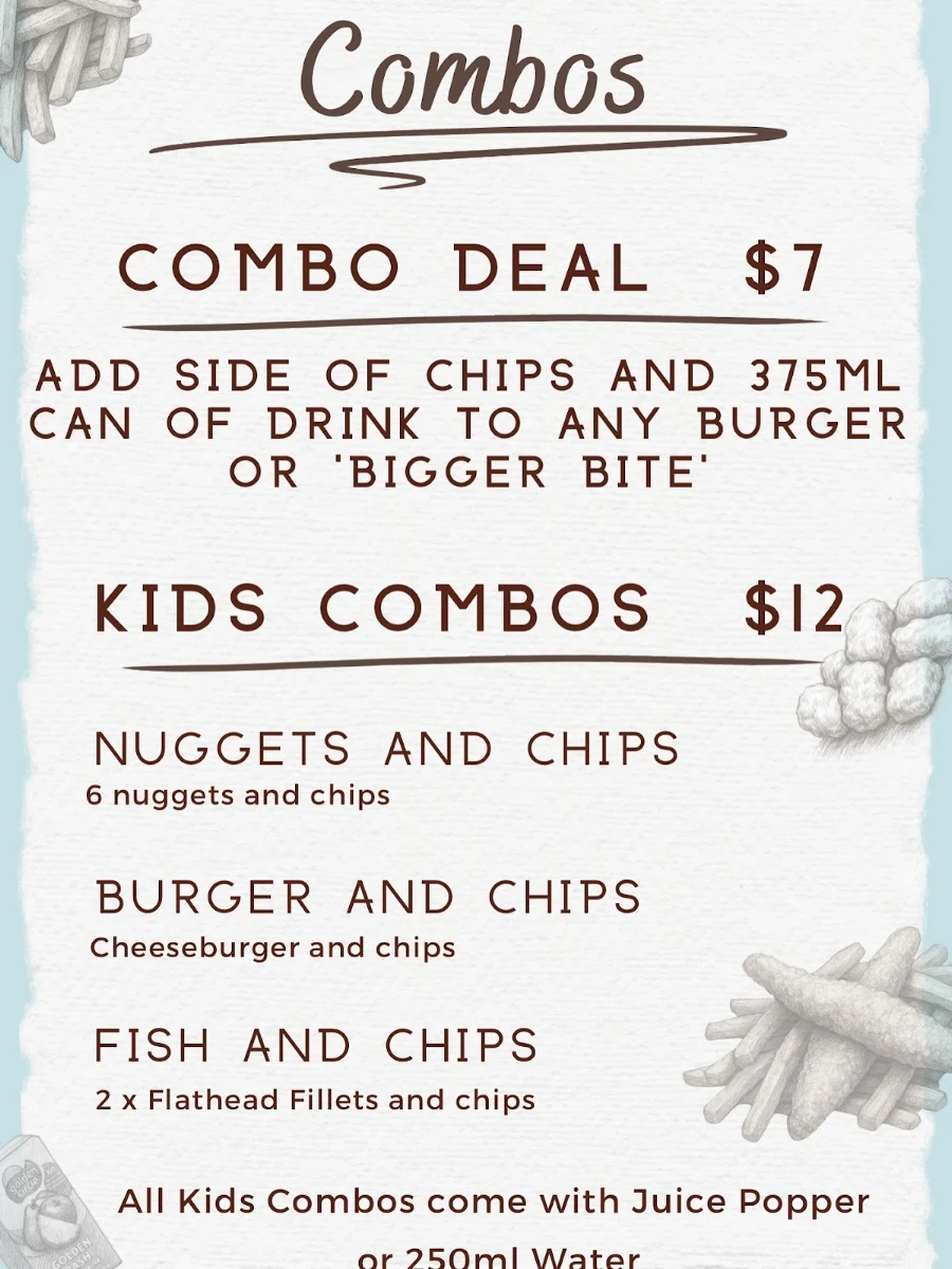 Menu, Zoomies Cafe