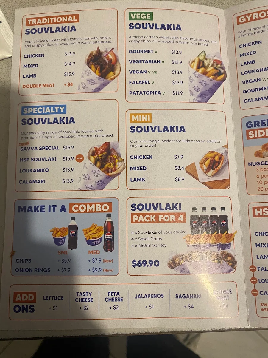 Menu, Souvlaki GR - Lyndhurst