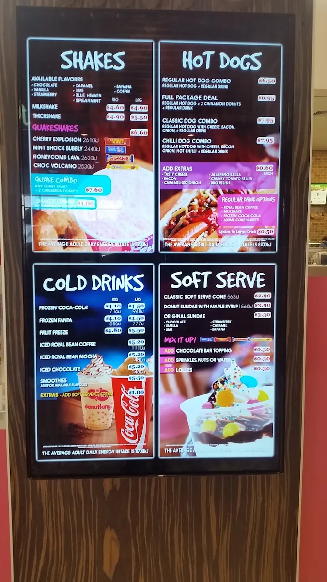 Menu, Donut King Pakenham Marketplace