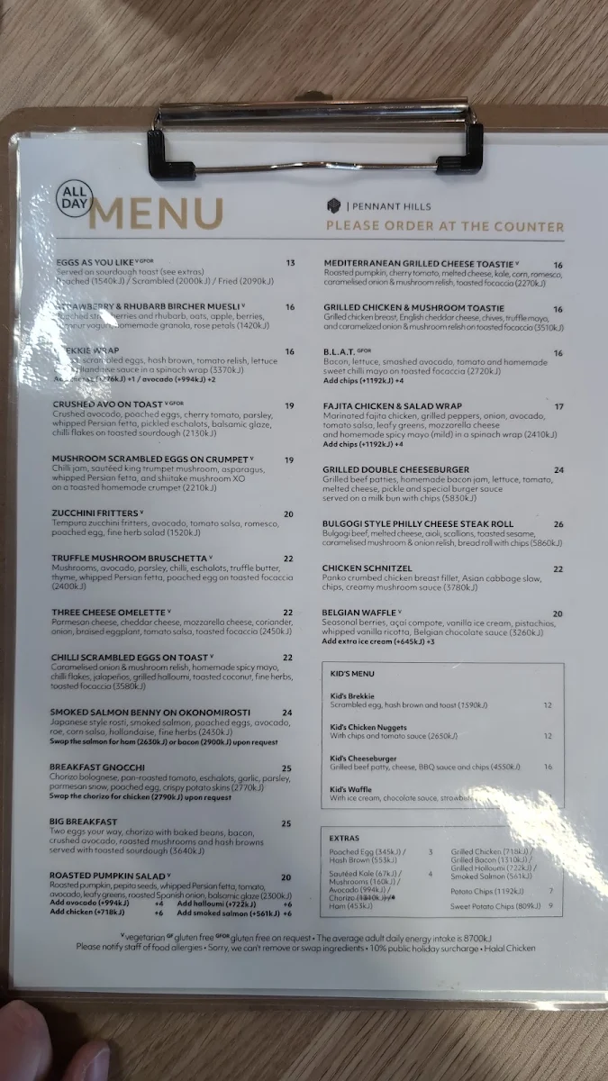 Menu, Leaf Café