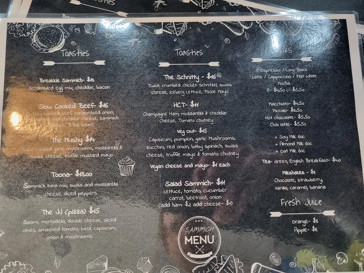 Menu, Sammich Co