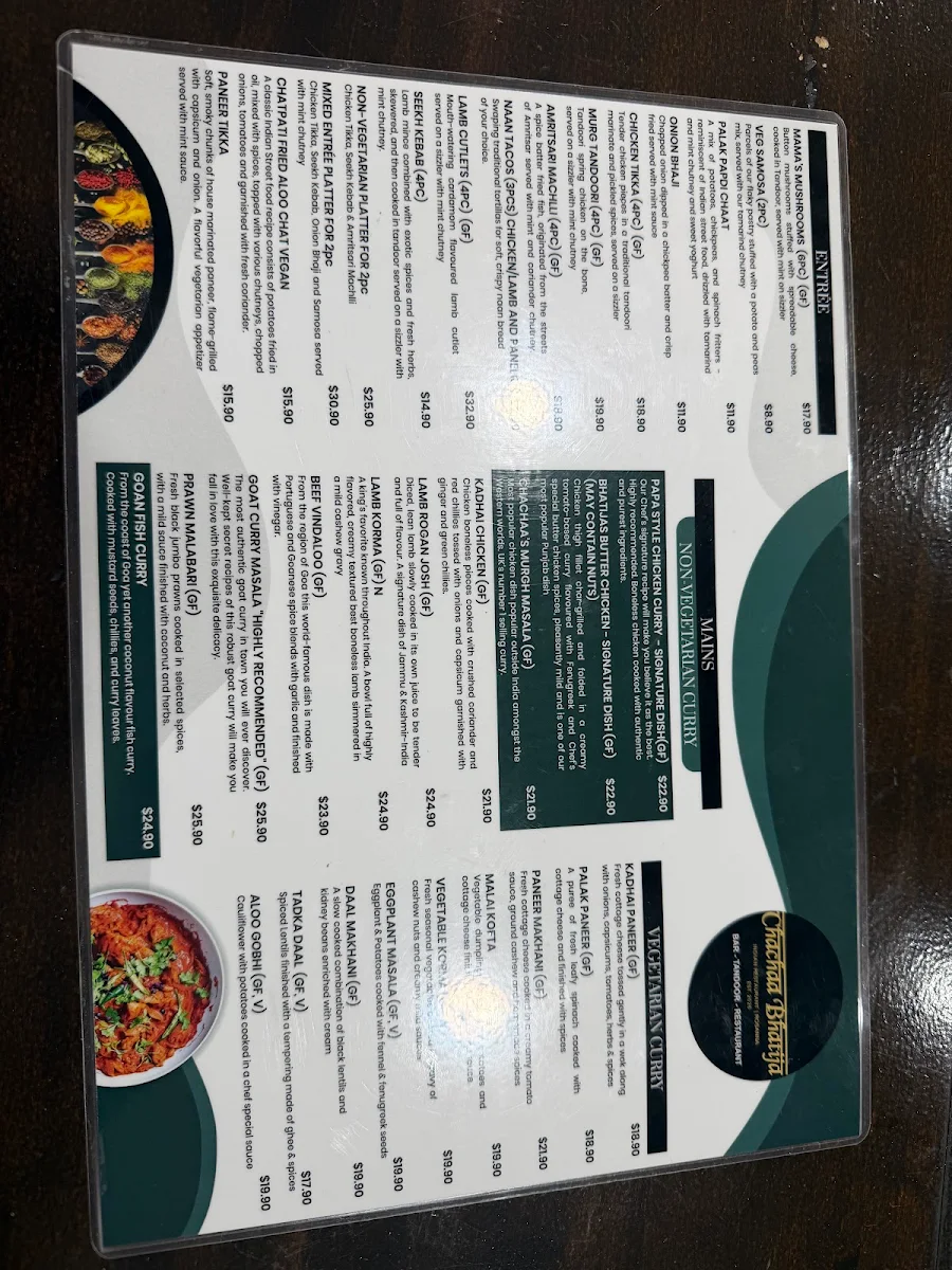 Menu, Chachaa Bhatija